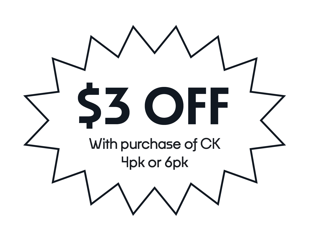 $3 OFF with purchase of CK 'Ipt or Go'