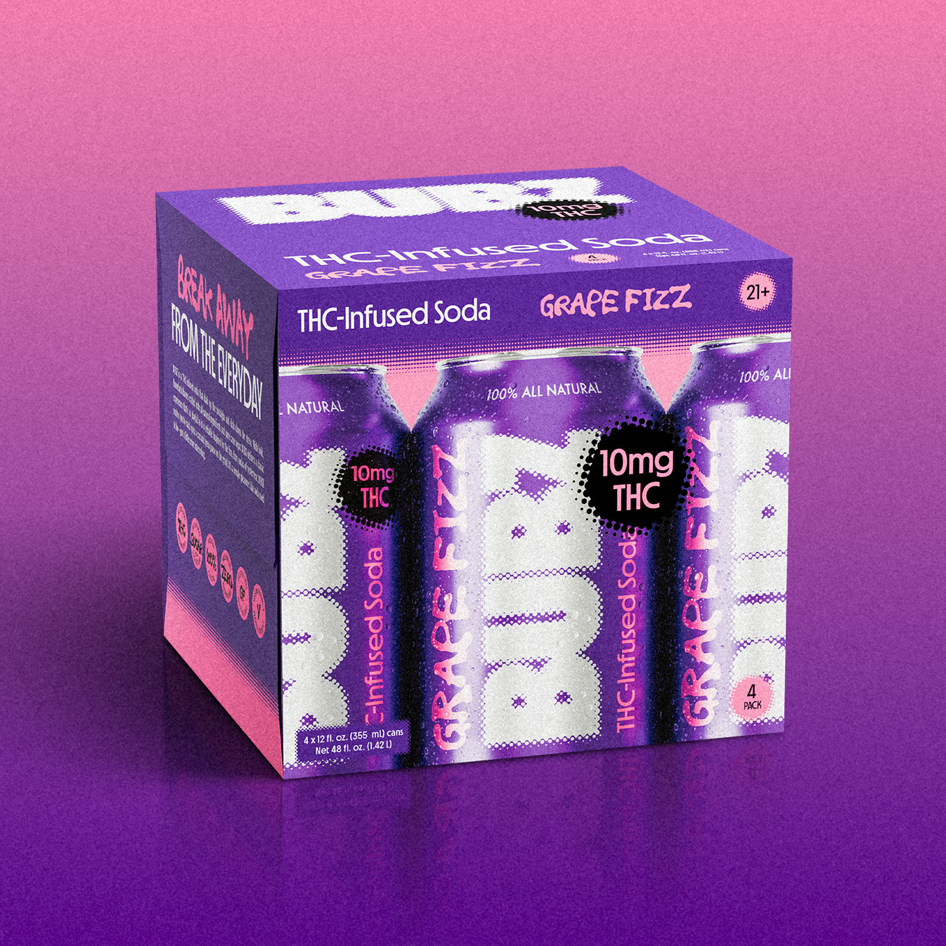 BUBZ Grape Fizz THC Soda 4-PACK