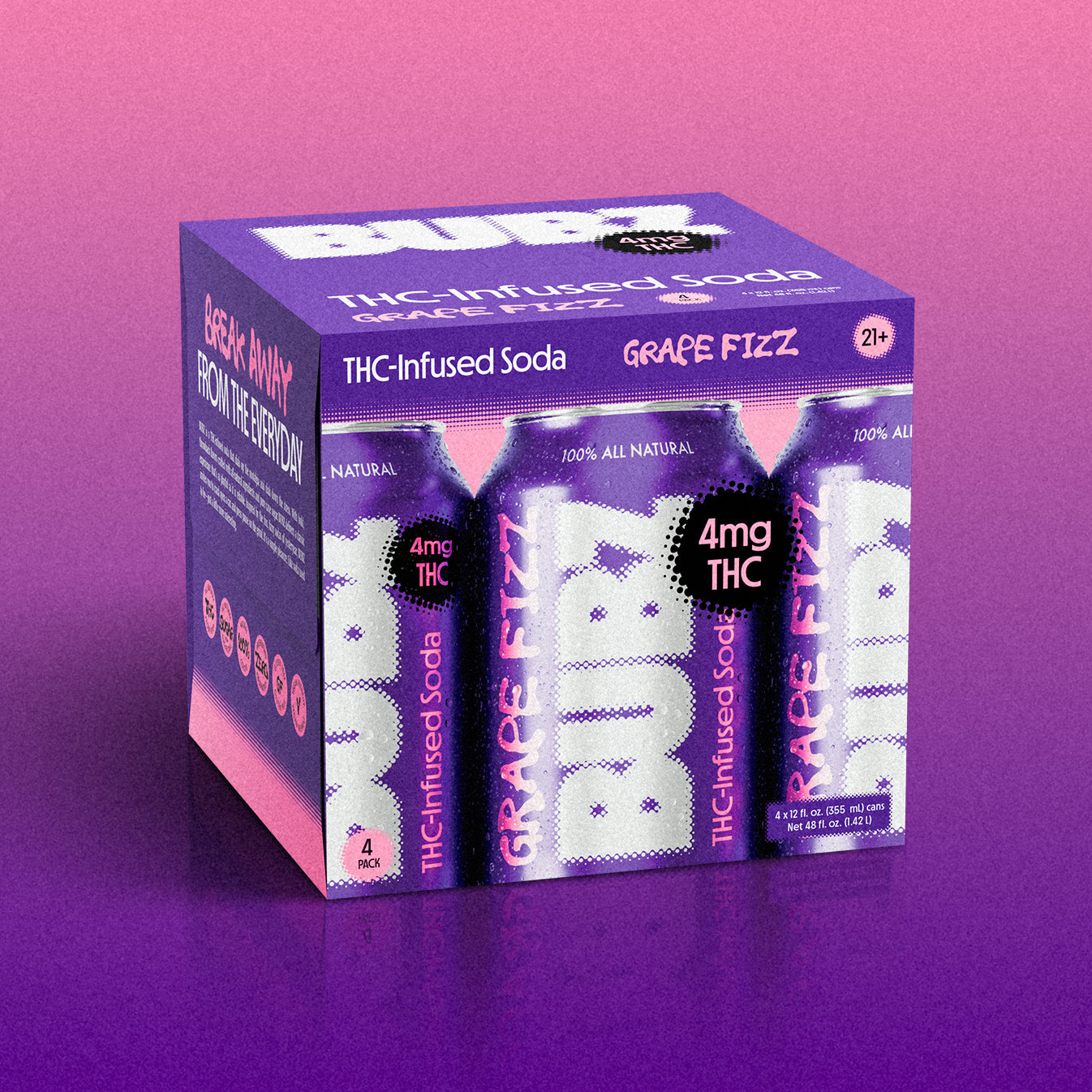 BUBZ Grape Fizz THC Soda 4-PACK