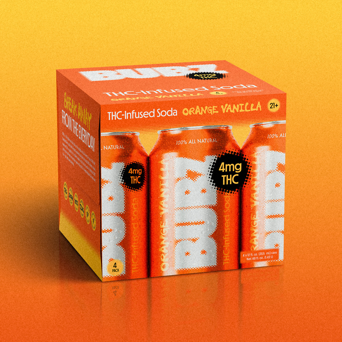 BUBZ Orange Vanilla THC Soda 4-PACK